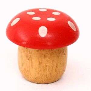 Vintage Wooden Toadstool Mushroom Shaped Trinket Box